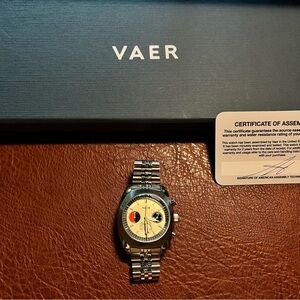 Vaer R1 USA Racing Chronograph Cream 38mm Watch